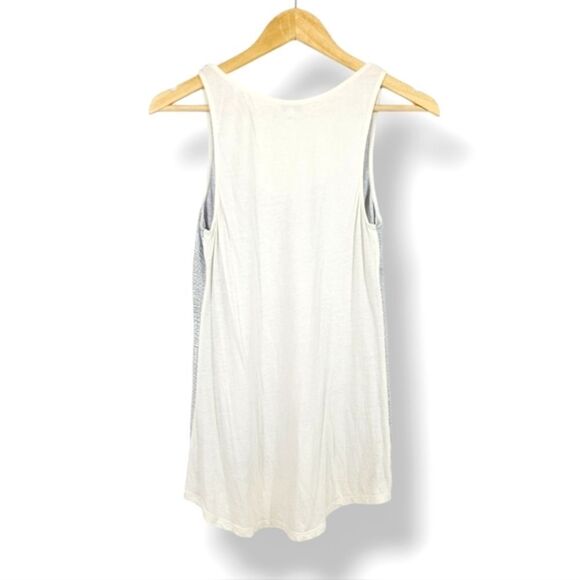 Vintage 90s Y2K Express Textured Silver Metallic Jersey Knit Tank Top Size Small - Picture 3 of 7